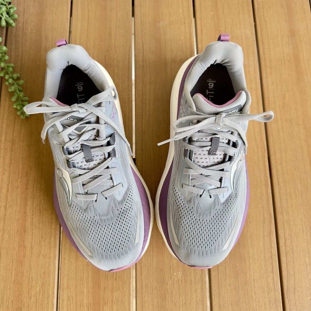 Saucony Hurricane 24 Women’s 9 Flint Viola Gray Purple Running Shoes S10933-240 - Picture 4 of 10